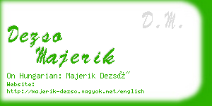 dezso majerik business card